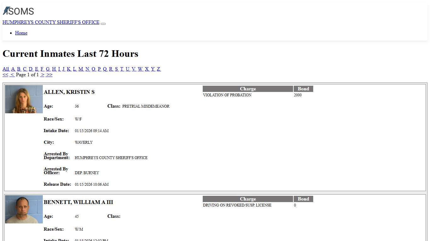 Inmates - ISOMS Portal